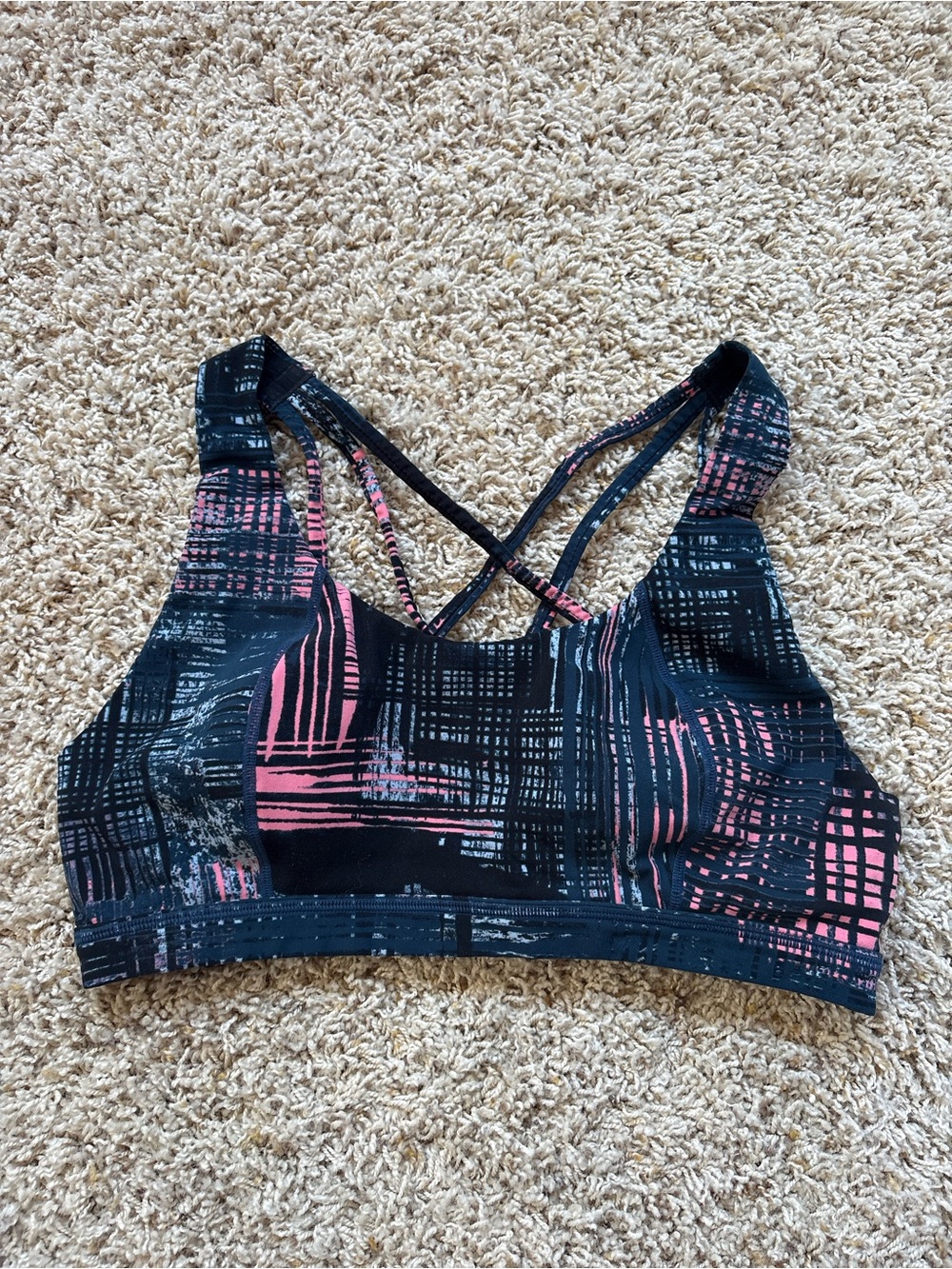 Sweaty Betty Strappy Sports Bra Sz M Blue/Pink